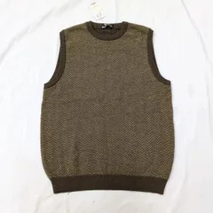 タグ付き HL(Henri-Luc Chapuis) ニット ベスト モカ Lサイズ ナイガイ 