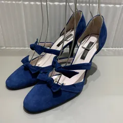 未使用　Sergio Rossi スエード　24cm相当　ストラップ　パンプス　ヒール　ブルー