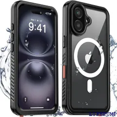 IP68防水防塵・MagSafe対応 Tmacjump iPhone 16 用 ケース 防水ケース 耐衝撃 米軍MIL規格 MagSafe・Qi充電・水中撮影対応 保護 完全防水 防雪 防塵 滑り止め 頑丈 両面ケース 全面保護 ストラッ .1インチ 2825