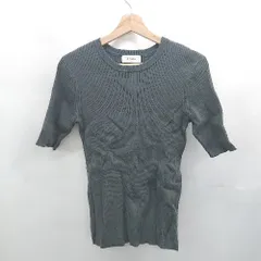 ◇ Θ Mila Owen ミラ オーウェン リブニット 五分袖 カットソー サイズ0 グレー レディース E  【1506110001542】