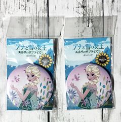 신품 미사품 엘사 2개 세트 아나운서와 눈의 여왕 엘사의 서프라이즈 캔 배지