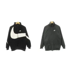 ナイキ NIKE ビッグスウッシュ リバーシブル ボアジャケット ロゴ M 黒 ブラック BQ6546-011 /AH15 ■GY18