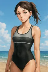 H085セールは1月末まで！ナイキ♪ストレッチ♪モノトーンデザイン女子スポーツ水着♪アンダーやトレーニングやコスプレにも♪サイズL