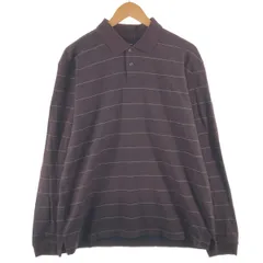 古着 ヴァンヒューゼン VAN HEUSEN ボーダー柄 ポロニットセーター メンズL相当/eaa490756
