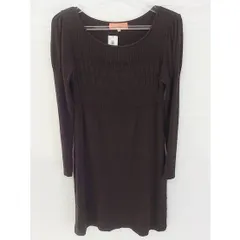 ◇ SunaUna スーナウーナ ニット 長袖 膝丈 ワンピース 38 ブラウン *  【1002796883125】