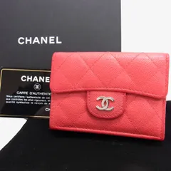 ☆CHANEL シャネル マトラッセ キャビアスキン クラシック スモールフラップ ウォレット 3つ折り財布 ココマーク ギャランティカード有
