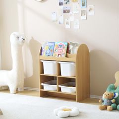 おもちゃ収納ラック 子ども用家具 木製 収納ケース ワイドタイプ 大容量 組立カンタン 絵本棚 絵本ラック こども コンパクト 大容量 おしゃれ 入学 入園 新生活 出産祝い プレゼント