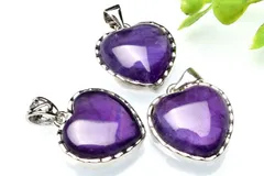 アメジスト 13-14x13-14mm ハート ペンダントトップ 1個売り パワーストーン 天然石 _PRG1350