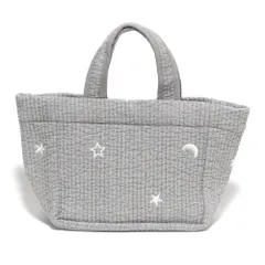 【営業日12時までのご注文で最短翌日配達】ゆうパック送料無料　ヌビバッグ 刺繍 月 星 かわいい Sサイズ bag20l-gre/ライトグレー マグネット式 内ポケット  綿１００％ グレー 韓国 東大門 推し活 ハンドバッグ マザーズバッグ　トートバッグ
