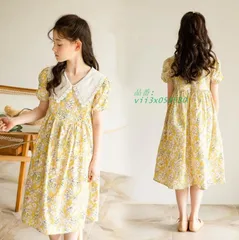 子供服 ワンピース 韓国子ども服 キッズ 女の子 夏 お姫様おしゃれ 半袖ワンピース 子供ドレス 新品 結婚式 誕生日 花柄 可愛い  vii3x058580