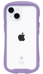 iFace Reflection iPhone 15 ケース クリア 強化ガラス (パープル)【アイフェイス アイフォン15 用 iphone15 用 カバー ストラップホール】