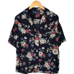 古着 ラルフローレン Ralph Lauren 花柄 オープンカラー レーヨン ハワイアンアロハシャツ レディースXL相当/eaa544895