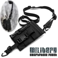 【Military】スマホポーチ スマホ ショルダー 財布 お財布 メンズ レディース ブラック NEK 黒 クロ スマホケース サコッシュ ショルダーバッグ ミリタリー シンプル おしゃれ プレゼント ギフト 7987677 (ブラック)