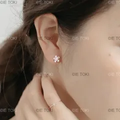 花の形をしたピンクのイヤリング,女性のための絶妙な桜の形をしたジュエリー,ピアス,925スターリングシルバー