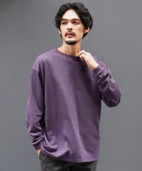 新品 未使用 JIGGYS SHOP(ジギーズショップ)ロンT クルーネック ルーズシルエット 217414 ヴィンテージパープル