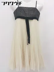 ◇ QUEENS COURT クイーンズコート キャミソール 膝丈 ワンピース サイズ1 ブラック アイボリー系 レディース 【中古】 【1105200003635】