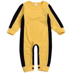 ベビー 子ども カバーオール つなぎ服（黄色）トラックスーツ ロンパース カンフー