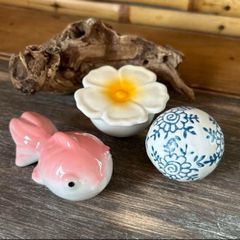 ＊浮球＊ 3点  陶器 浮き球 浮き玉 置物 メダカ鉢 ビオトープ