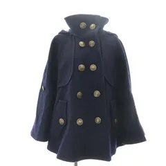 バーバリーブルーレーベル BURBERRY BLUE LABEL チェック ダブルポンチョコート ジャケット アウター 38 紺 ネイビー /DF ■OSのサムネイル