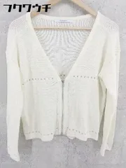 ◇ CURATOR キュレーター ジップアップ 長袖 ニット カーディガン サイズ38 アイボリー レディース 【中古】 【1002802247149】