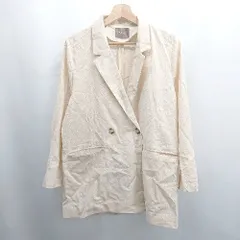 ◇ ⊂ Alma Design アルマデザイン リネン混 長袖 ジャケット サイズM ライトベージュ系 レディース E  【1505290036009】