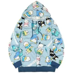 はぴだんぶい サンリオ キャラクターズ パーカー 総柄 レディース メンズ 天竺 ジップパーカーhv1842-293のサムネイル