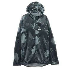未使用 adidas アディダス 迷彩柄 長袖 ウインドブレーカー XO グレー フーディー ジップポケット メンズ 古着