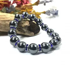 パワーストーン　ブレスレット　ヘマタイト　12mm 天然石ブレス （ダークブルー）メンズ・レディース　男性・女性　数珠ブレス　開運 [k]