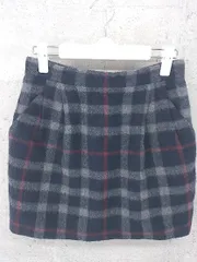 ◇ Adam et Rope’ アダム エ ロペ チェック ミニ 台形 スカート 36 ネイビー *  【1002800137046】
