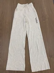 ユニクロ　ウォッシャブルニットリブパンツ　NATURAL S  新品