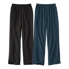 【新品】 [ニッセン] パジャマ・ルームウェアボトムス 綿混天竺ルームパンツ２枚組 黒+ネイビー L 0