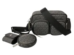 MICHAEL KORS (マイケルコース) JET SET ITEM ポケット クロスボディ ウィズ アタッチ ミディアム MKシグネチャー ブラック レディース/036