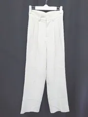 ◇ Θ me+em select ミームセレクト センタープレス スラックス パンツ サイズS アイボリー レディース E  【1506180007352】