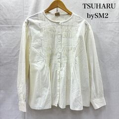 TSUHARU by Samansa Mos2 ツハルバイサマンサモスモス シャツ、ブラウス 長袖 ピンタック長袖シャツブラウス white FREE