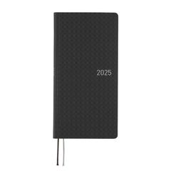 【迅速発送】ほぼ日手帳 2025 weeks ペーパーシリーズ/ブラックギンガム 1月始まり 週間手帳 週間レフト スリム縦長