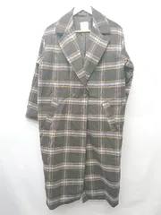 ◇ earth music&ecology アース ミュージック＆エコロジー チェック 長袖 コート サイズF ブラウン系 マルチ レディース P  【1408200011847】