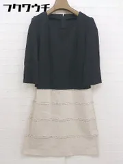◇ matrice BY VOICEMAIL バックジップ 七分袖 膝下丈 ワンピース サイズ38 ネイビー ベージュ レディース  【1112090000620】のサムネイル