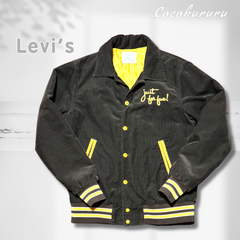 これからの季節にLevi's リーバイス コーデュロイ ジャケット 刺繍 スタジャン　サイズ:M　即日発送　ショップをフォローでお得なクーポン発行してます！
