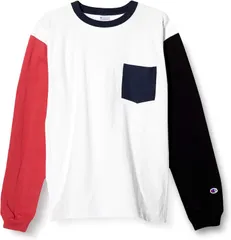 Champion｜チャンピオン リバースウィーブ(R)  ロングTシャツ 長袖Tシャツ カラーブロック 9.4oz リラックスフィット ポケットTシャツ ロングスリーブTシャツ C3-T412