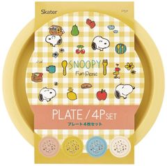 スケーター(Skater) プレート 4枚セット プラスチック製 皿 21cm スヌーピー ピクニック 日本製 P5P-A