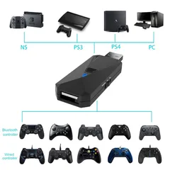 Uniraku 最新版 PS5/PS4/Switch/PC用有線と無線コントローラー変換アダプター PS5コントローラー用接続コンバーター PS4コントローラー用ツナガール 使い慣れたコントローラでプレイ 日本語説明書付き 1