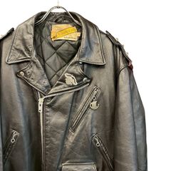 70s ビンテージ Schott ワンスター バイカーカスタム ダブル ライダース レザージャケット 牛タグ ブラック 50 70年代 ヴィンテージ ショット ハーレー vintage ビッグサイズ