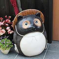 시라가쿠야키 시가라키 야키모노 도기 우산 세우다 타누키 옥 림 기물 신축축 개점 축 마루 타누키 우산립 kt-0284
