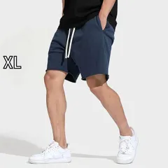 [XL]メンズ ファッション 服 男性用 オシャレ シンプル 大人 かっこいい 大きいサイズ ストリート 紳士服 アメリカン スポーツ ズボン カジュアル ソリッド カラー ジッパー ニット テリー コットン ハーフ トレーニング フィットネス パンツ