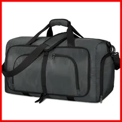 折りたたみバッグ ボストンバッグ メンズ 大容量 YKKファスナー 修学旅行 旅行バッグ トラベルバッグ スポーツバッグ 5色 40L 65L 80L 斜め掛け スーツケース固定 靴収納ポケット 撥水加工 軽量 ジムバッグ 出張 dark gray-65L
