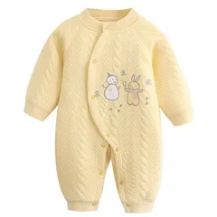 [miniGray] 長袖カバーオール ベビー服 綿 新生児服 前開きタイプ かわいい 新生児 女の子 赤ちゃん服 ロンパース 出産祝い プレゼント カブス図案 0-12ヶ月 59-80cm