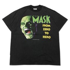 新品 マスク Tシャツ 半袖 THE MASK 両面プリント ムービーTシャツ サイズ：メンズ L ブラック フェード【PI】
