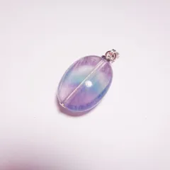 PT215SV-FLO ペンダントトップ 天然石 フローライト 大粒 オーバル 金属色シルバー