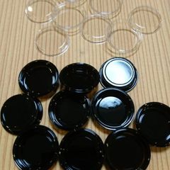 ミニチュア　NO-9　黒　まる容器  蓋付き 10枚入れ