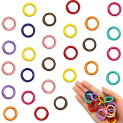 カラビナ 丸 25ｍｍ カラフル ミックス 40個 サークル リング 金具 キーリング キーホルダー  リングショルダー アクセサリー ハンドメイド パーツ BD4182